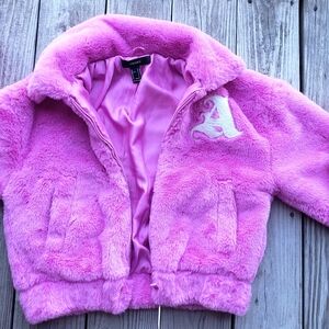 Pink Faux Fur "Angel Baby" Jacket – Size Small